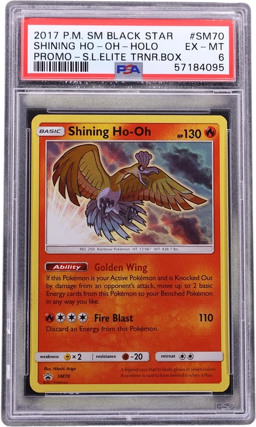 2017 Pokemon Sm Black Star Promo #SM70 Shining Ho-Oh-Holo Shining Legends Elite Trainer Box