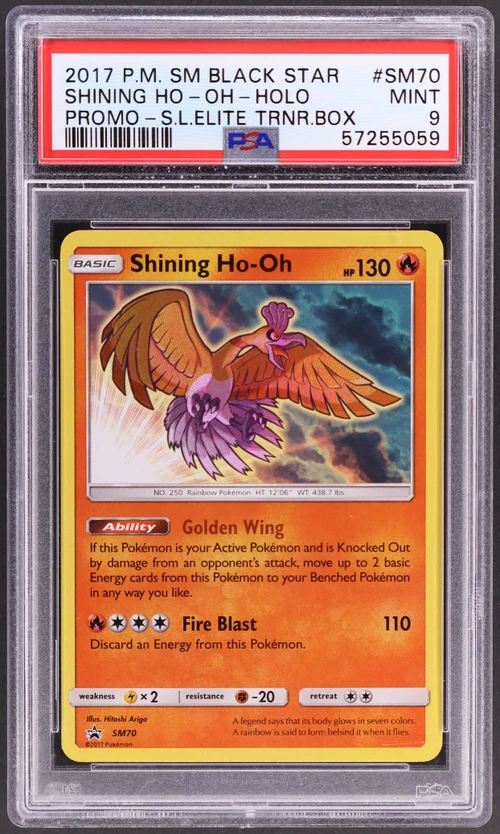 2017 Pokemon Sm Black Star Promo #SM70 Shining Ho-Oh-Holo Shining Legends Elite Trainer Box