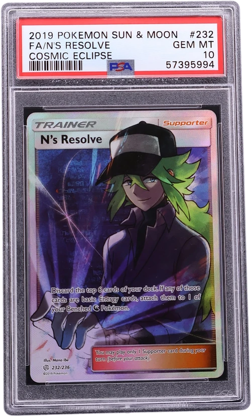 2019 Pokemon Sun & Moon Cosmic Eclipse #232 Full Art / N's Resolve
