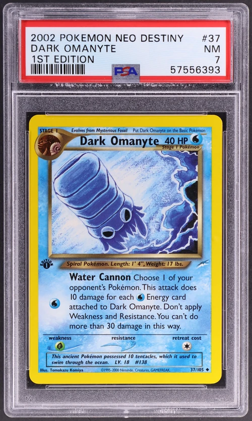 2002 Pokemon Neo Destiny #37 Dark Omanyte 1st Edition