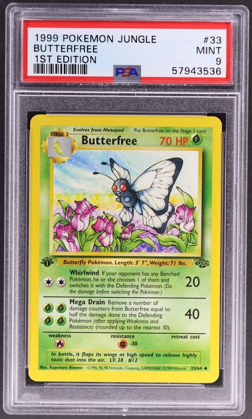 1999 Pokemon Jungle #33 Butterfree 1st Edition