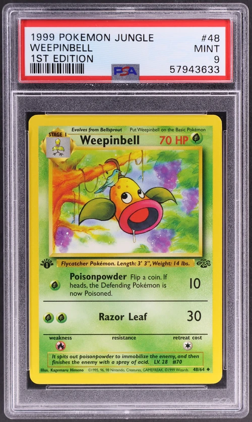 1999 Pokemon Jungle #48 Weepinbell 1st Edition