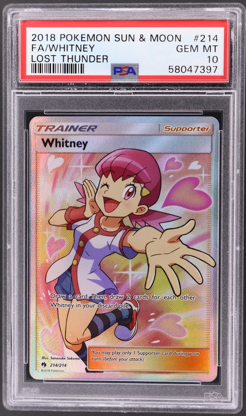 2018 Pokemon Sun & Moon Lost Thunder #214 Full Art / Whitney