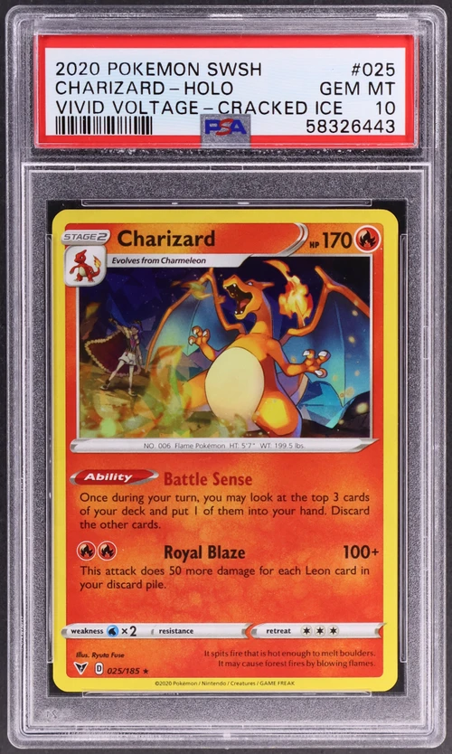 2020 Pokemon Sword & Shield VIVID Voltage #025 Charizard-Holo Cracked Ice