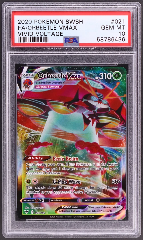 2020 Pokemon Sword & Shield VIVID Voltage #021 Full Art / Orbeetle Vmax