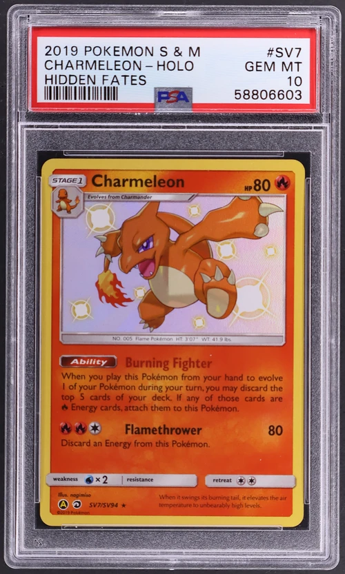 2019 Pokemon Sun & Moon Hidden Fates #SV7 Charmeleon-Holo