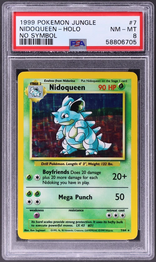 1999 Pokemon Jungle #7 Nidoqueen-Holo No Symbol
