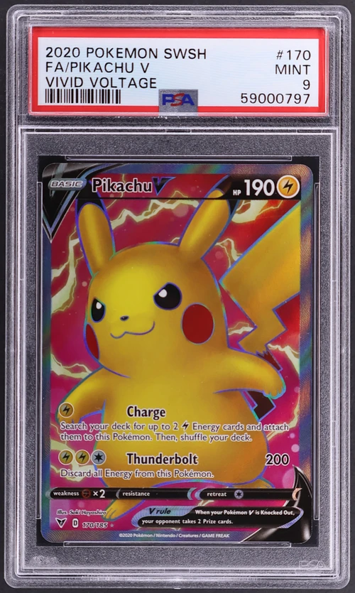 2020 Pokemon Sword & Shield VIVID Voltage #170 Full Art / Pikachu V