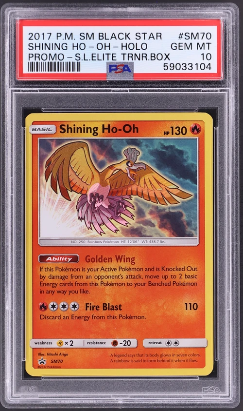 2017 Pokemon Sm Black Star Promo #SM70 Shining Ho-Oh-Holo Shining Legends Elite Trainer Box