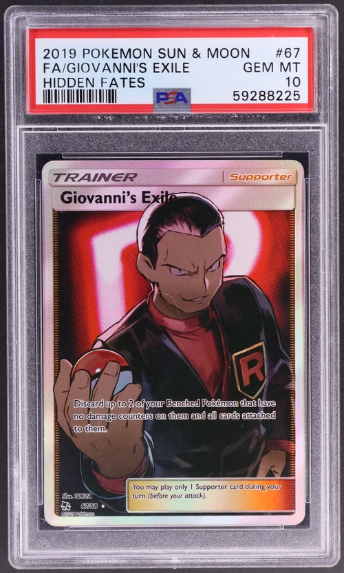 2019 Pokemon Sun & Moon Hidden Fates #67 Full Art / Giovanni's Exile