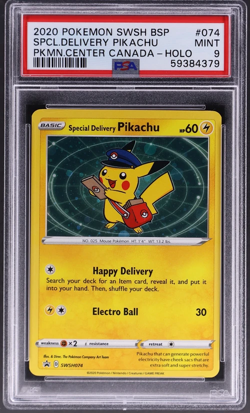 2020 Pokemon Swsh Black Star Promo #074 Special Delivery Pikachu-Holo Pokemon Center Canada