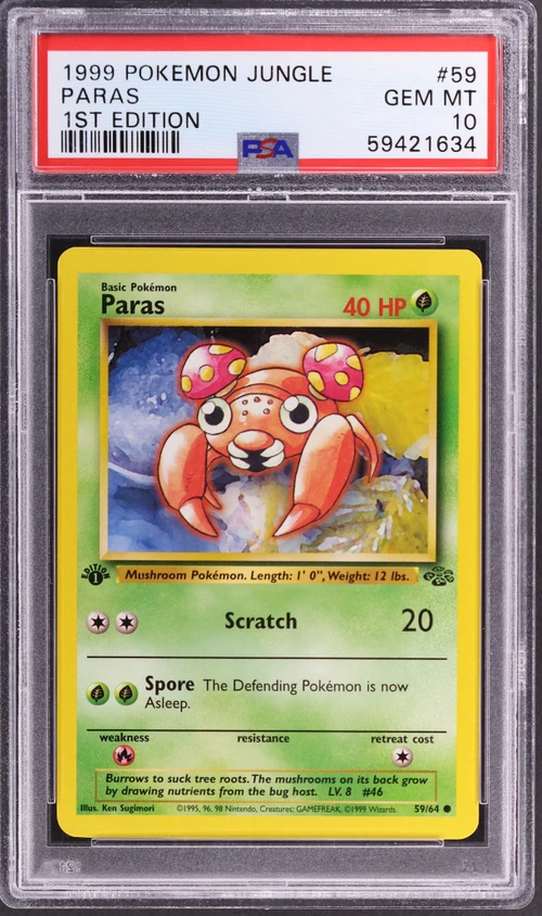 1999 Pokemon Jungle #59 Paras 1st Edition