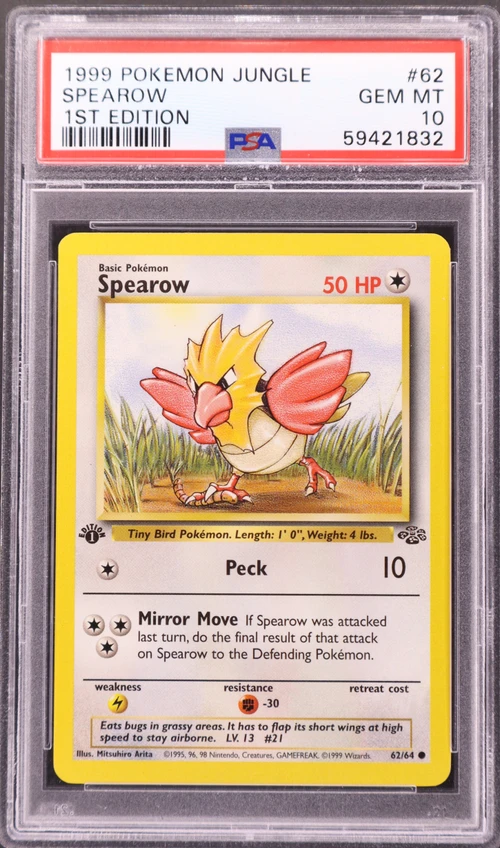 1999 Pokemon Jungle #62 Spearow 1st Edition