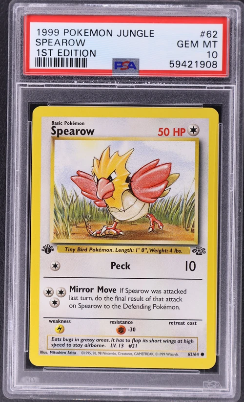 1999 Pokemon Jungle #62 Spearow 1st Edition