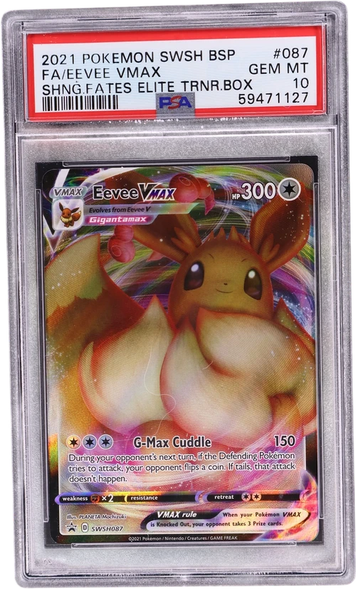 2021 Pokemon Swsh Black Star Promo #087 Full Art / Eevee Vmax Shining Fates Elite Trainer Box
