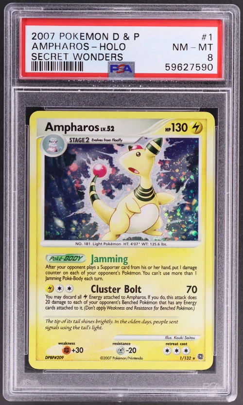 2007 Pokemon Diamond & Pearl Secret Wonders #1 Ampharos-Holo