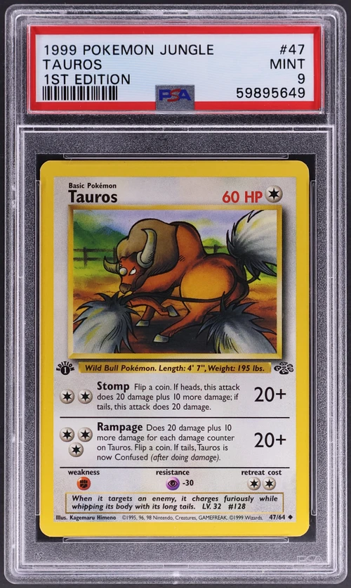 1999 Pokemon Jungle #47 Tauros 1st Edition