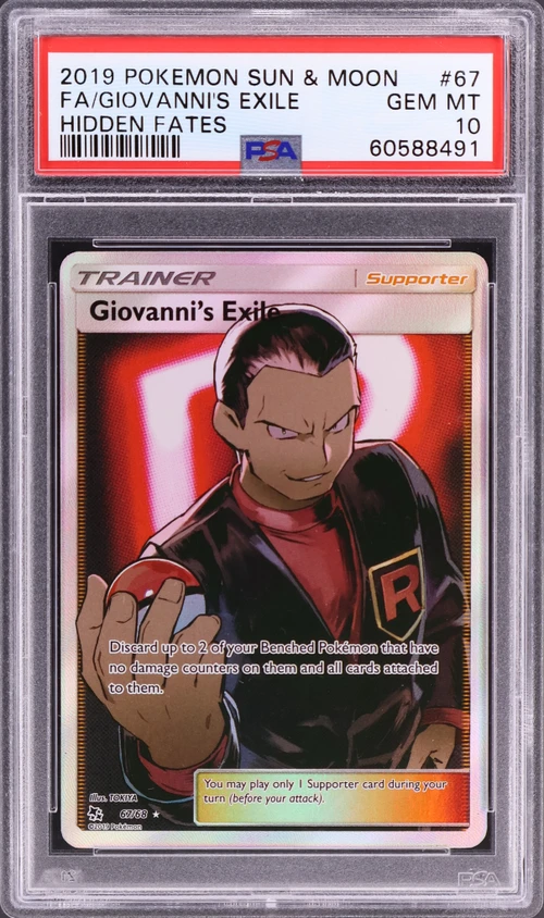 2019 Pokemon Sun & Moon Hidden Fates #67 Full Art / Giovanni's Exile