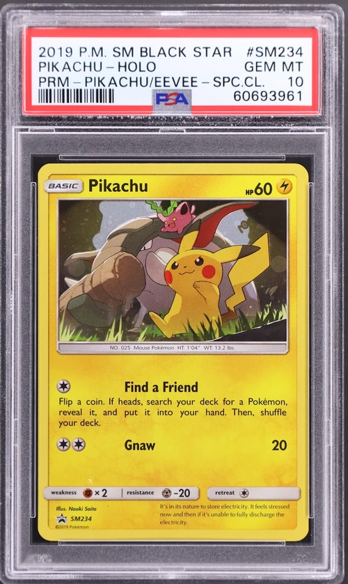 2019 Pokemon Sm Black Star Promo #SM234 Pikachu-Holo Pikachu-Gx & Eevee-Gx Special Collection