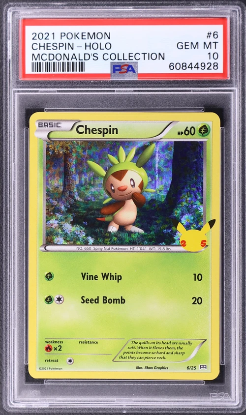 2021 Pokemon Mcdonald's Collection #6 Chespin-Holo