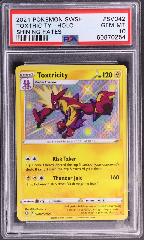 2021 Pokemon Sword & Shield Shining Fates #SV042 Toxtricity-Holo
