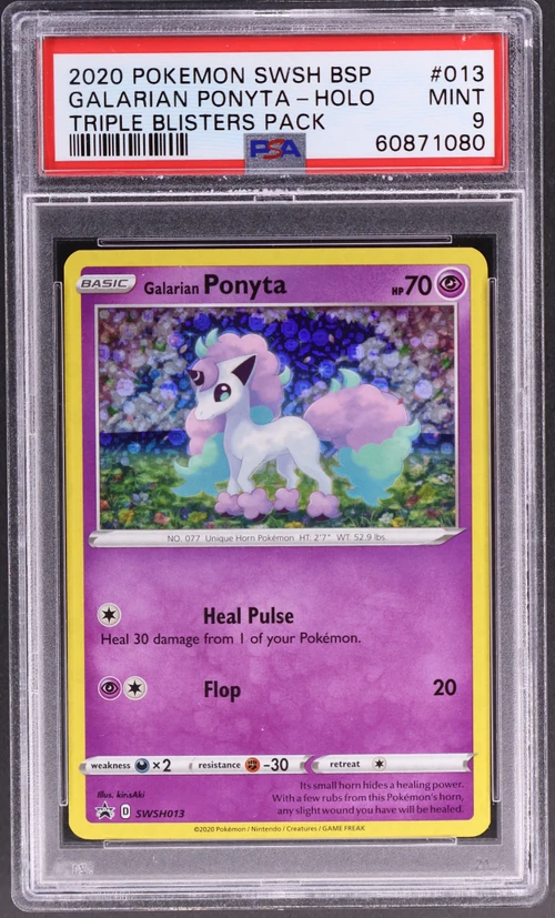 2020 Pokemon Swsh Black Star Promo #013 Galarian Ponyta-Holo Triple Blisters Pack