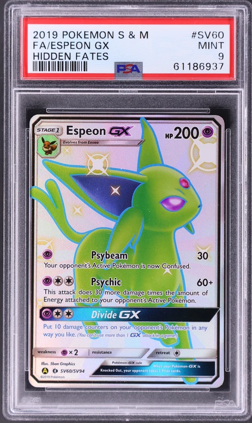 2019 Pokemon Sun & Moon Hidden Fates #SV60 Full Art / Espeon Gx