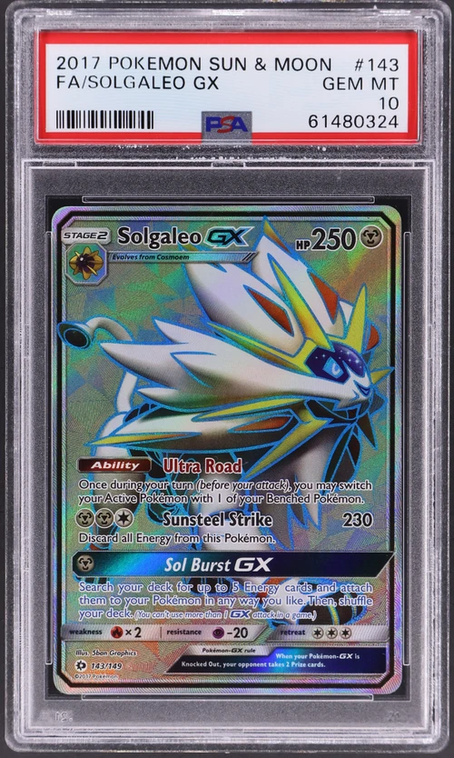 2017 Pokemon Sun & Moon #143 Full Art / Solgaleo Gx