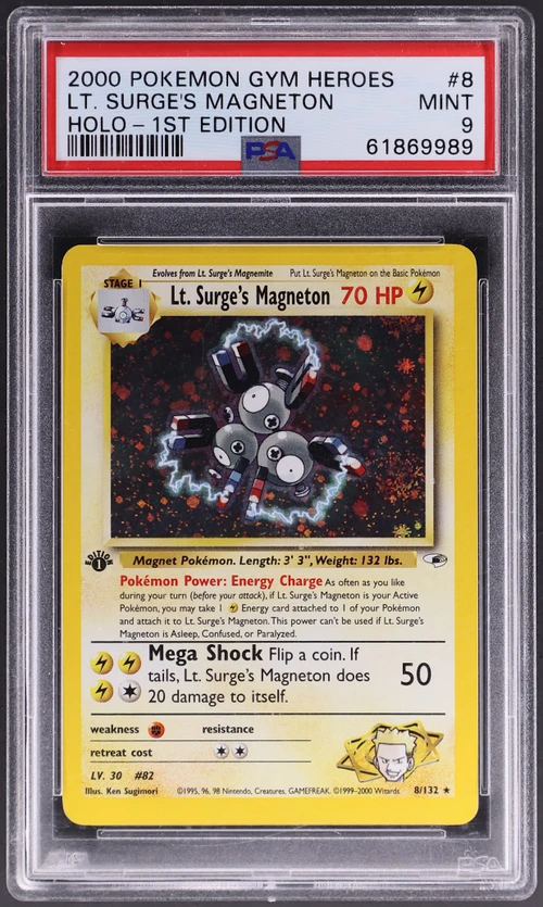2000 Pokemon Gym Heroes #8 Lt. Surge's Magneton Holo-1st Edition