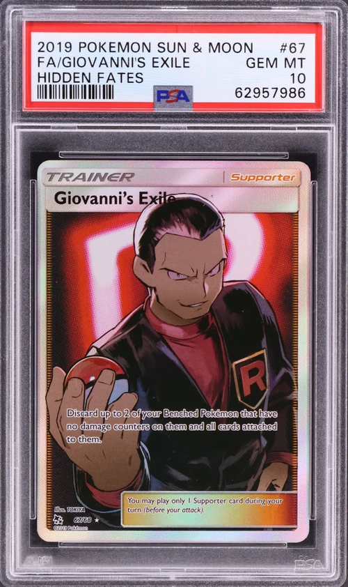 2019 Pokemon Sun & Moon Hidden Fates #67 Full Art / Giovanni's Exile