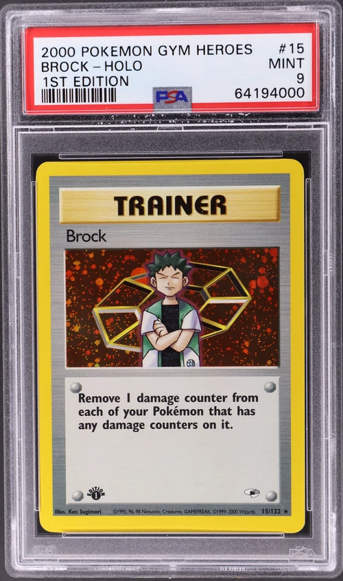 2000 Pokemon Gym Heroes #15 Brock-Holo 1st Edition