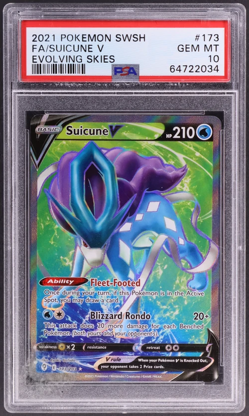 2021 Pokemon Sword & Shield Evolving Skies #173 Full Art / Suicune V