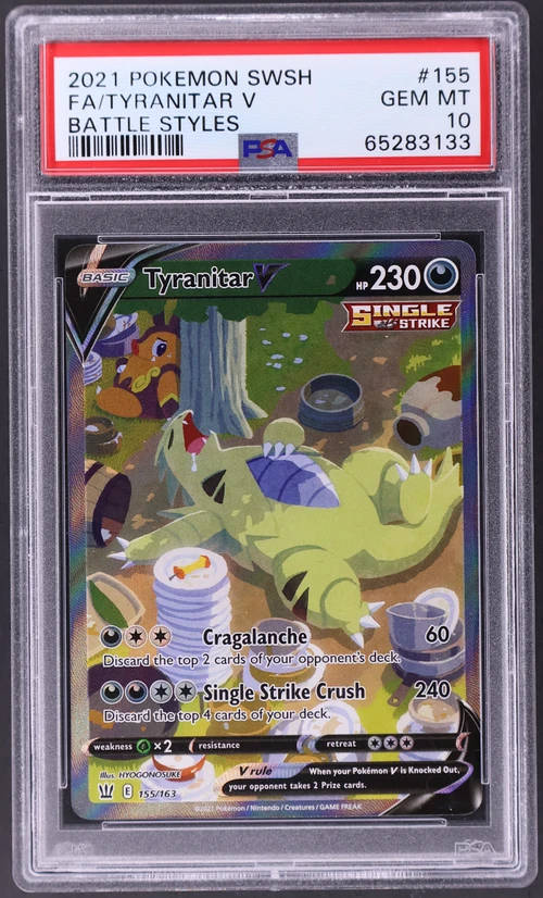 2021 Pokemon Sword & Shield Battle Styles #155 Full Art / Tyranitar V