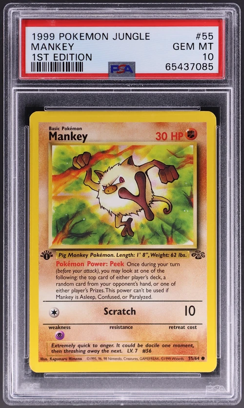1999 Pokemon Jungle #55 Mankey 1st Edition