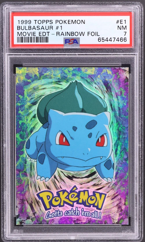 1999 Topps Pokemon the Movie Edt #E1 Bulbasaur #1 Rainbow Foil