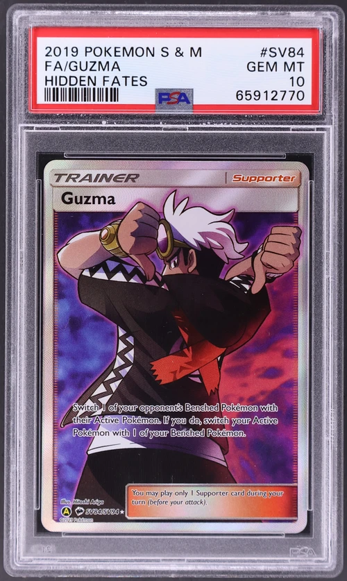 2019 Pokemon Sun & Moon Hidden Fates #SV84 Full Art / Guzma
