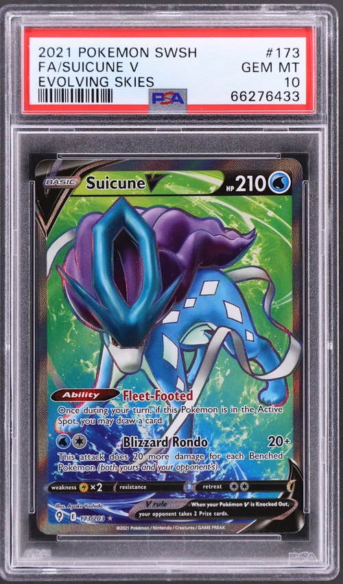 2021 Pokemon Sword & Shield Evolving Skies #173 Full Art / Suicune V