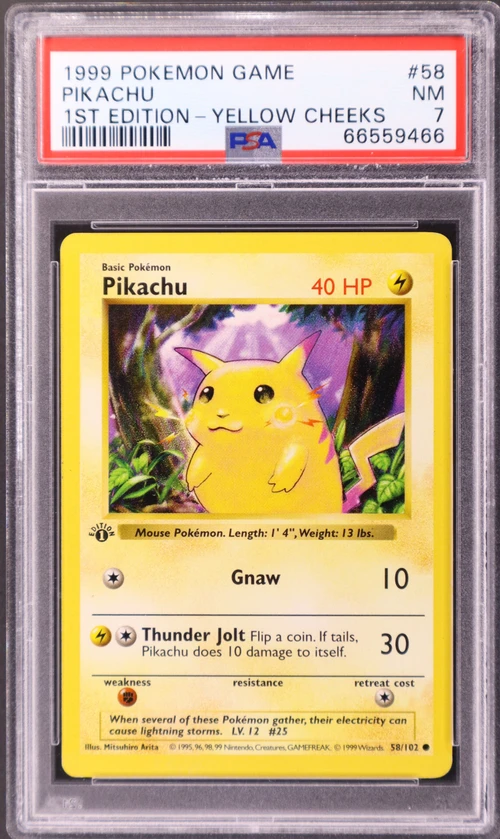 1999 Pokemon Game #58 Pikachu 1st Edition-Yellow Cheeks