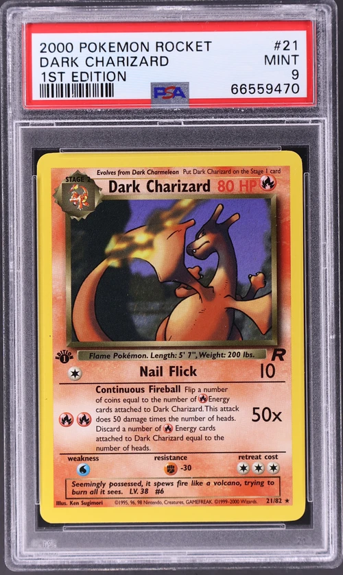 2000 Pokemon Rocket #21 Dark Charizard 1st Edition