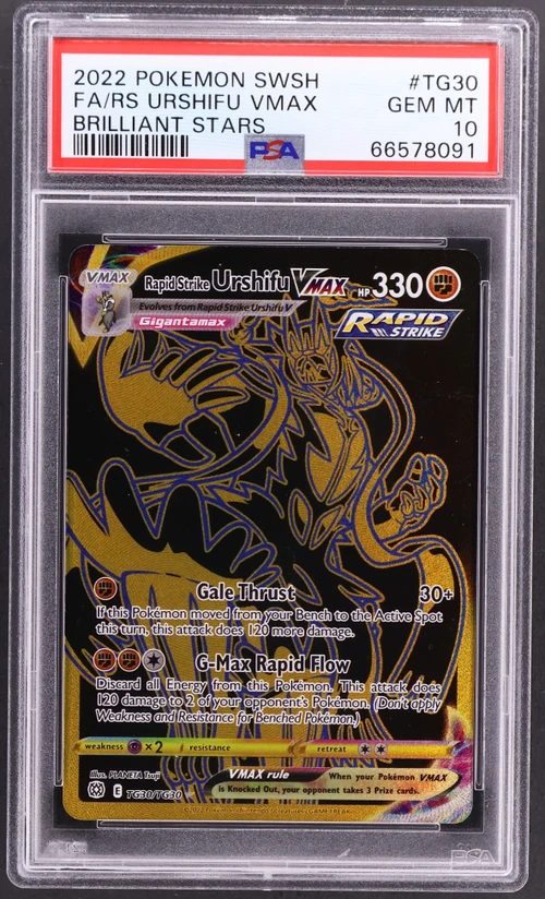 2022 Pokemon Sword & Shield Brilliant Stars #TG30 Full Art / Rapid Strike Urshifu Vmax