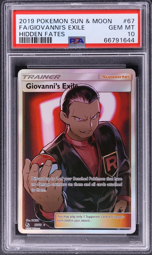 2019 Pokemon Sun & Moon Hidden Fates #67 Full Art / Giovanni's Exile