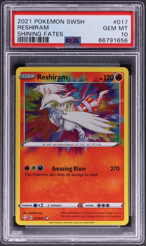 2021 Pokemon Sword & Shield Shining Fates #017 Reshiram