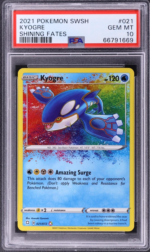 2021 Pokemon Sword & Shield Shining Fates #021 Kyogre