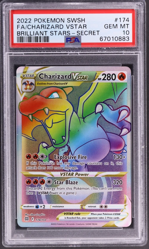 2022 Pokemon Sword & Shield Brilliant Stars #174 Full Art / Charizard Vstar Secret