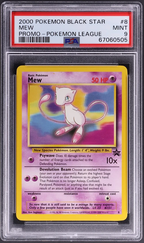 2000 Pokemon Promo Black Star #8 Mew Pokemon League