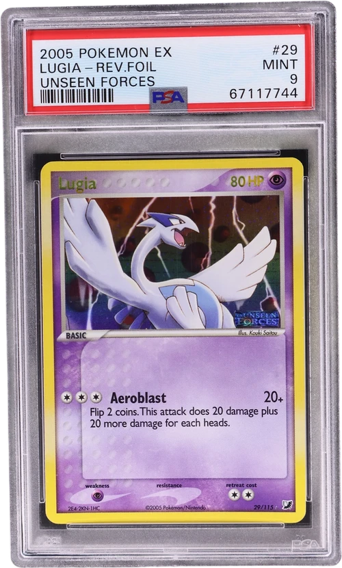 2005 Pokemon Ex Unseen Forces #29 Lugia-Reverse Foil (PSA 9)