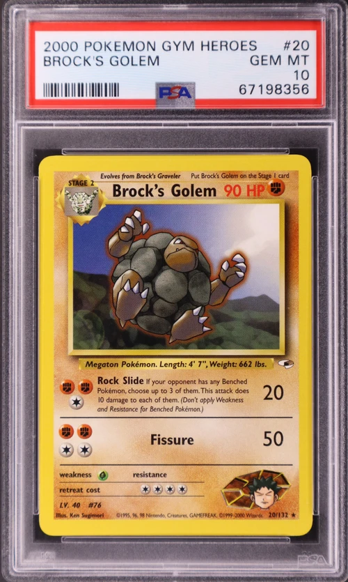 2000 Pokemon Gym Heroes #20 Brock's Golem