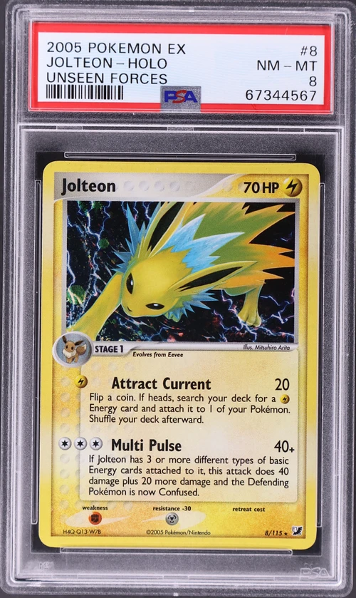 2005 Pokemon Ex Unseen Forces #8 Jolteon-Holo