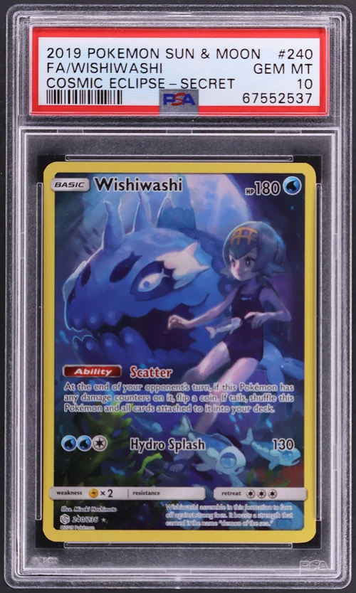 2019 Pokemon Sun & Moon Cosmic Eclipse #240 Full Art / Wishiwashi Secret
