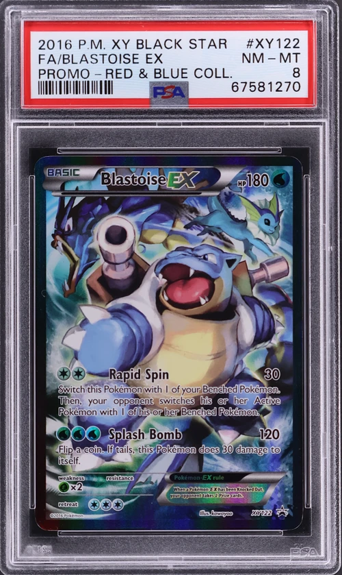 2016 Pokemon Xy Black Star Promo #XY122 Full Art / Blastoise Ex Red & Blue Collection